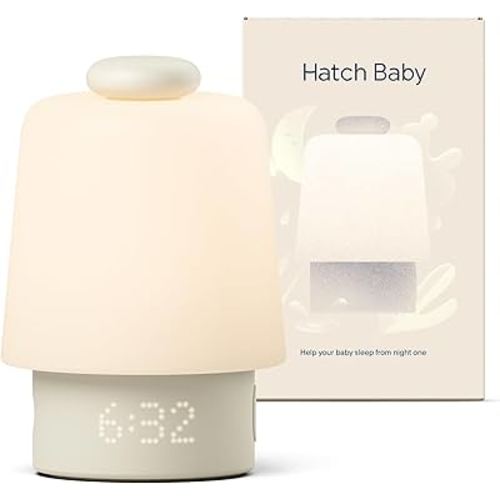 Hatch Baby Sound Machine & Night Light Routine Builder (Putty) | White noise machine, night light, toddler & kid time-to-rise alarm clock, registry essential with 3 months of sleep support