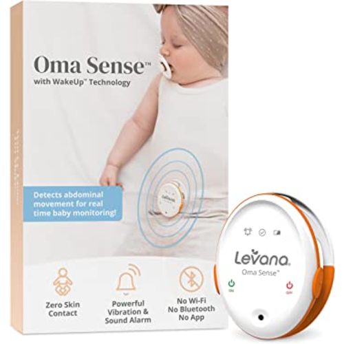 Levana Oma Sense Baby Abdominal Movement Monitor - Baby Sleep Monitor with Wakeup Technology - Rousing Vibrations, Audio & Lights Stimulates Baby & Alerts Parents - Safety Baby Essentials for Newborn