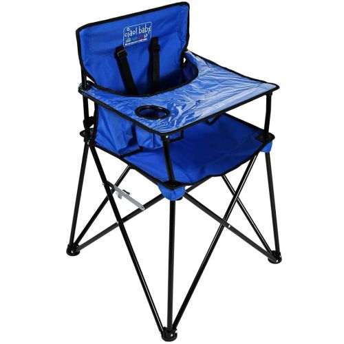 ciao! baby Portable High Chair for Travel, Fold Up High Chair with Tray, Blue