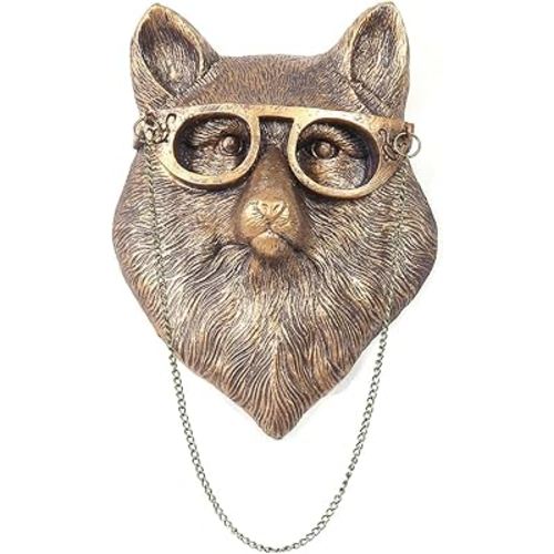 Joogour Head Wall Mount Decor,Resin Animal Sculptures，Art Deco Wall Hanging Decoration for Living Room Bedroom Officeroom Gift (Fox)