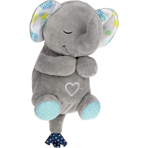 Nuby Lifelike Animated Sleeping Elephant with 8 Soothing Lullabies & 4 Calming White Noises, 30 Min Non-Stop