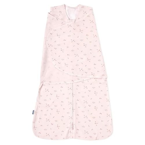 HALO 100% Cotton Sleepsack Swaddle, 3-Way Adjustable Wearable Blanket, TOG 1.5, Pink Floral, Newborn, 0-3 Months