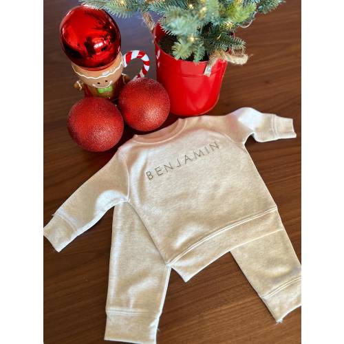 Personalized Baby Jogger Set, Custom Baby Outfit, Gender Neutral Baby Gift, Baby Announcement Outfit, Jogger Set for Babies