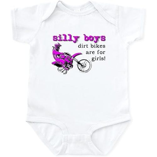 CafePress Dirt Bikes are for Girls Motocross Bike Funny Body Cute Infant Bodysuit Baby Romper