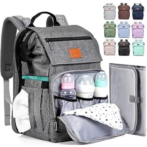 PILLANI Baby Diaper Bag Backpack - Large Bag for Boys & Girls - Diaper Backpack - Travel Diaper Bags w/Changing Pad, Baby Registry Search & Shower Gifts - Essentials Must Haves Newborn Stuff for Mom