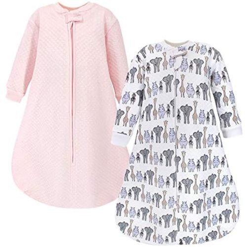 Hudson Baby Unisex Baby Premium Quilted Long Sleeve Sleeping Bag and Wearable Blanket