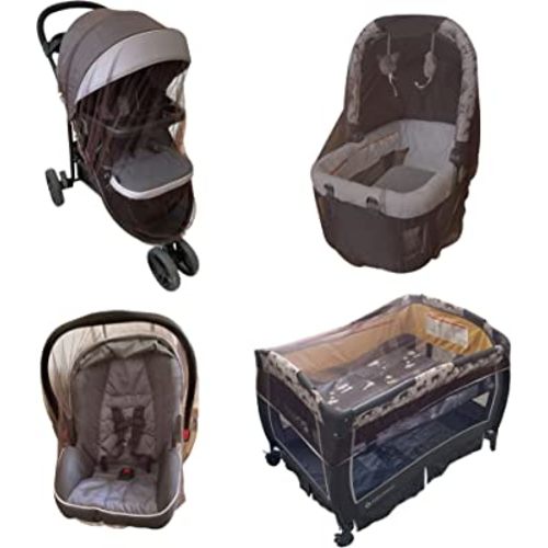 Enovoe Durable Baby Stroller Mosquito Net for Crib - Perfect Bug Net for Strollers, Bassinets, Cradles, Playards, Pack N Plays and Portable Mini Crib Mosquito net for Stroller (Brown)