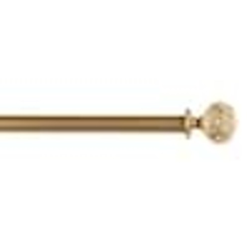 EXCLUSIVE HOME Peony 66 in. - 120 in. Adjustable 1 in. Single Curtain Rod Kit in Gold with Finial RD014856DSEHB1 A150