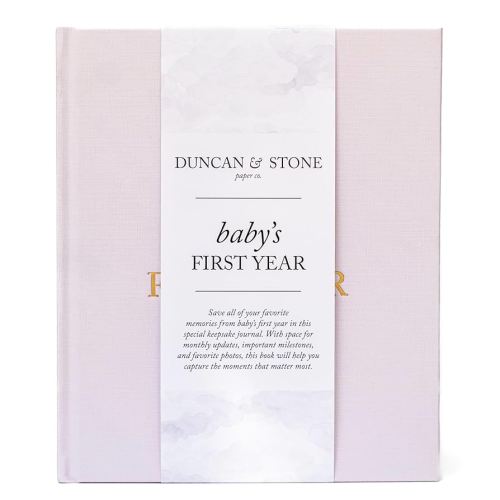 Baby First Year Book - Heirloom Keepsake Baby Memory Book to Record Important Milestones, Photos, Ultrasounds & More - Newborn Books (Lilac,112 Pages)