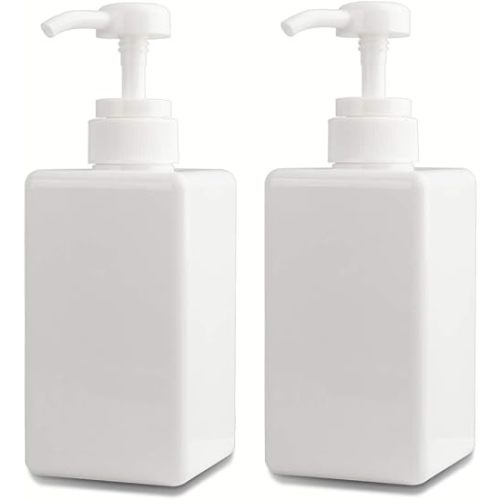 Refillable Pump Bottle, 15 oz White 2 Pack
