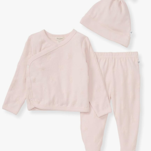 Burt's Bees Baby baby-girls Unisex Baby Take Me Home Set, 3-piece Top, Pant, and Hat Bundle