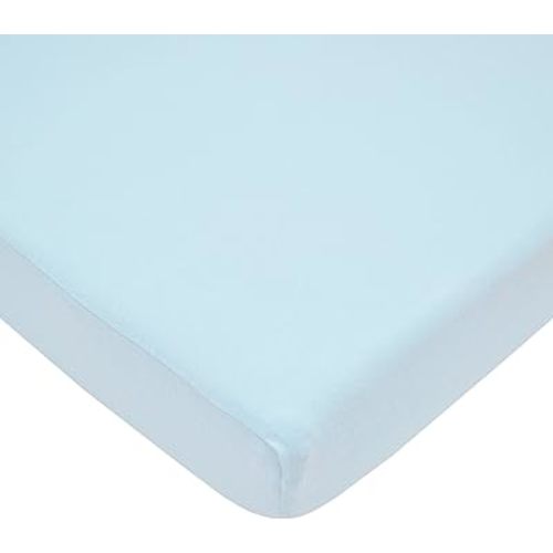 American Baby Company 100% Natural Cotton Value Jersey Knit Fitted Portable/Mini-Crib Sheet, Blue, Soft Breathable, for Boys and Girls