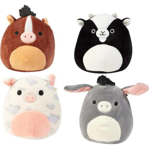 Squishmallows 5" Assorted Single - Receive 1 of 4 Styles - Horse, Pig, Donkey or Goat - Cute and Soft Farm Plush Stuffed Animals, Great Gift for Kids - Official Kellytoy