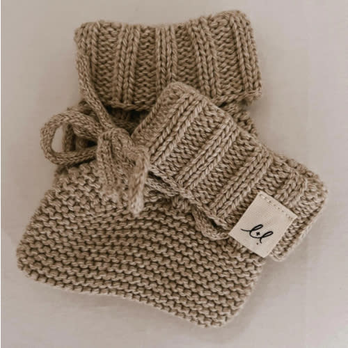 Luna + Luca Organic Booties - Heather Beige