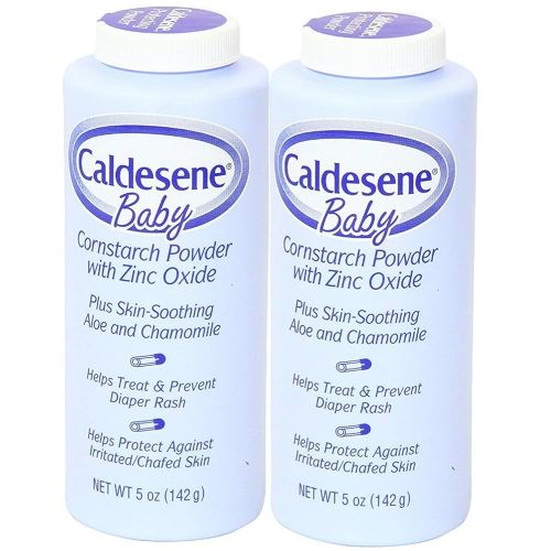 Caldesene Cornstarch Baby Powder with Zinc Oxide, Talc-Free Baby Powder, 5 Oz (2 Pack)