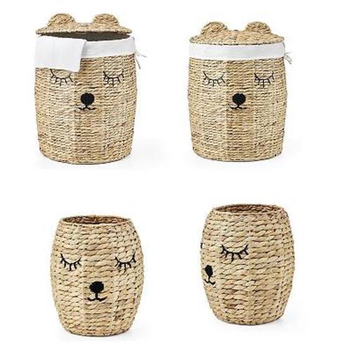 Saddle River Water Hyacinth Round Bear 4-pc. Hamper Set