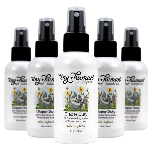 Diaper Duty Diaper Area Wash 4oz (5 Pack), Orange Blossom & Aloe, Gentle Cleansing Spray for Cloth Diapers, Calming & Soothing