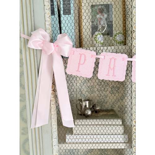 Pink Scalloped Name Banner – Little Happies