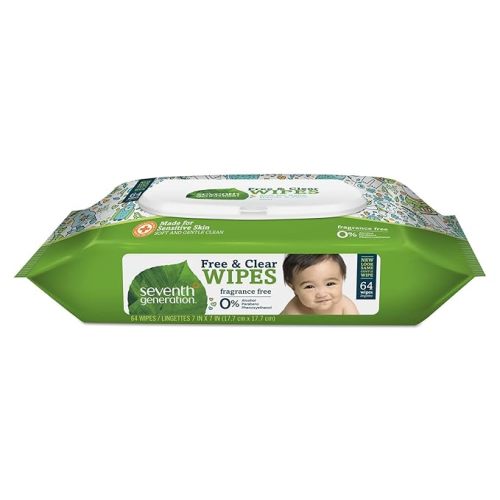 Seventh Generation Baby Wipes, 64 Count