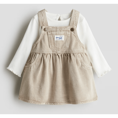2-PIECE DENIM DRESS AND TOP SET