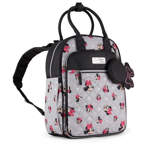 Disney Unisex Baby Travel Diaper Backpack| 16-Inches Height Multi-Functional Bag, Minnie Mouse with Paci Holder, Extra Large