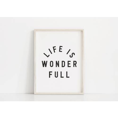 Kids Print - Life is Wonder Full | Playroom Print | Nursery Print | Minimalist Kids | Girls Bedroom Print | Boys Bedroom Print