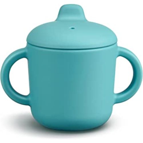 6 Months+ Sippy Cups with Handles,Silicone Sippy Cups Leak Proof 5oz,No Spill Sippy cups for Toddlers (Green)