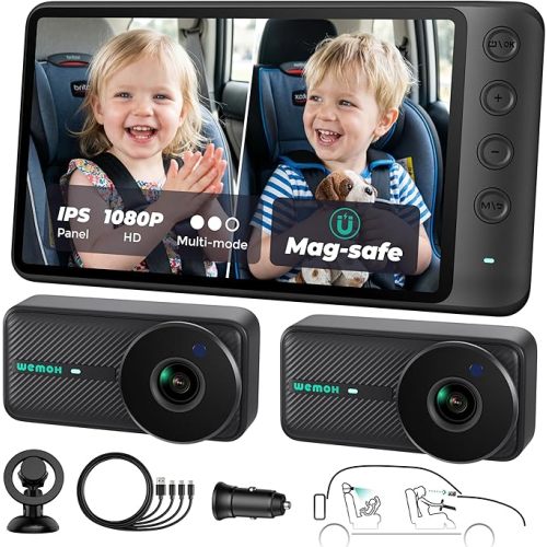 Magnetic Baby Car Camera with 5" 1080P IPS Monitor for Rear Facing