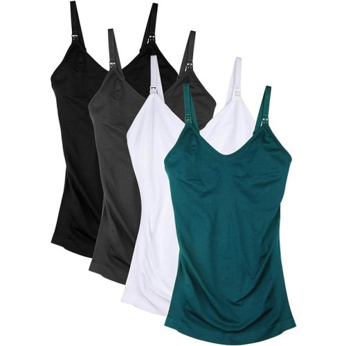 Womens Maternity Nursing Tank Cami for Breastfeeding with Adjustable Straps, Large