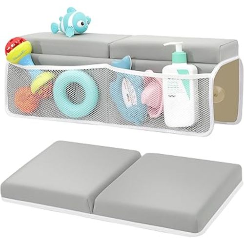 TOUA Comfortable Soft Baby Support Bathtub Kneeler Mat Knee Saver Cushion and Bathroom Elbow Rest Pad Set