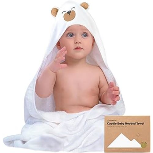 KeaBabies Baby Hooded Towel - Bamboo Baby Towel Organic Bamboo Towel - Infant Towels - Large Bamboo Hooded Towel (Grizzly)