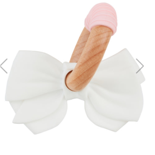 White Bow Silicone Teether