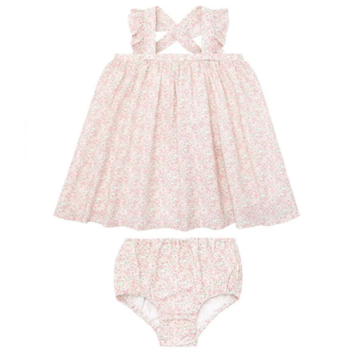 baby antique floral flutter tank bloomer set – minnow