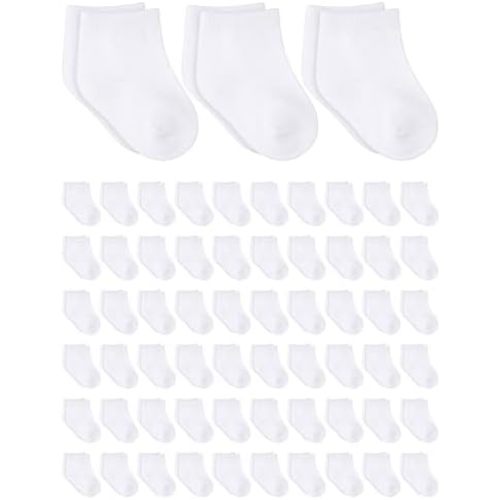 Jecery 60 Pairs Infant Newborn Socks Bulk Cotton Baby Unisex Socks Low Cut Stretch for Toddler Boys Girls
