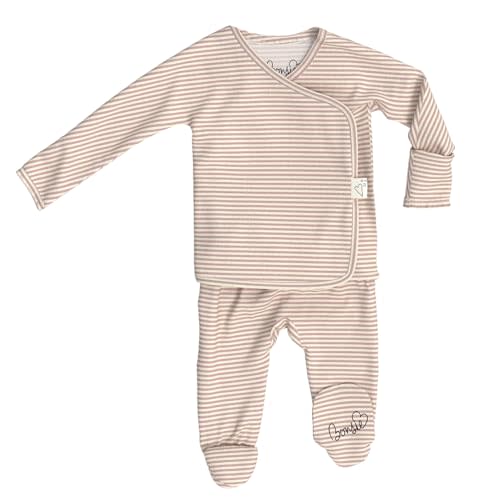 Bonsie Skin to Skin Babywear Footie Bodysuit - Baby Footed One Piece with Striped Pattern - Berry Twist
