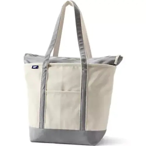 Large 5 Pocket Open Top Canvas Tote Bag | Lands' End