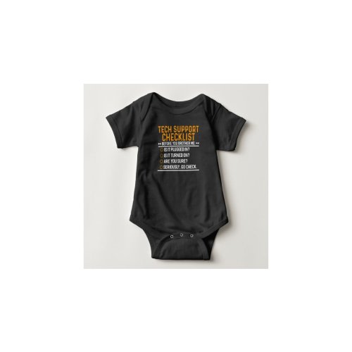 Tech Support Computer Geek Funny Techie Gift Idea Baby Bodysuit | Zazzle