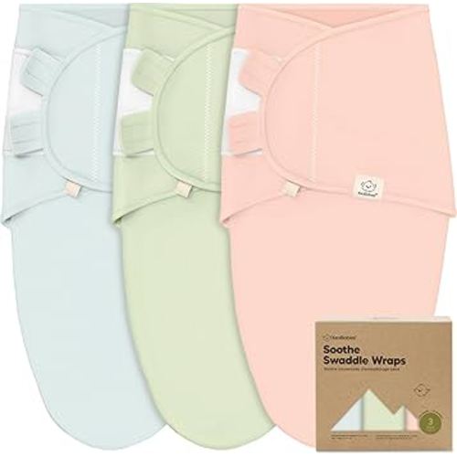 KeaBabies 3-Pack Organic Baby Swaddle Sleep Sacks - Swaddles for Newborns, Infant 0-3 Months, Baby Girls, Boys, Soft & Snug Newborn Sleep Sack, Nursery Swaddling Blankets (Mellow)