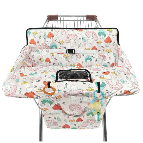 Shopping Cart Cover for Baby,2-in-1 High Chair Cover with Portable Cloth Bag,Cart Seat Pad for Babies Grocery Cushion Cover Restaurant,Suitable for All Supermarkets