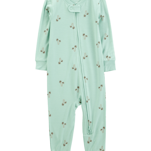 Green Baby Palm Tree Print PurelySoft Footless 1-Piece Pyjamas - Mint | Carter’s Oshkosh Canada