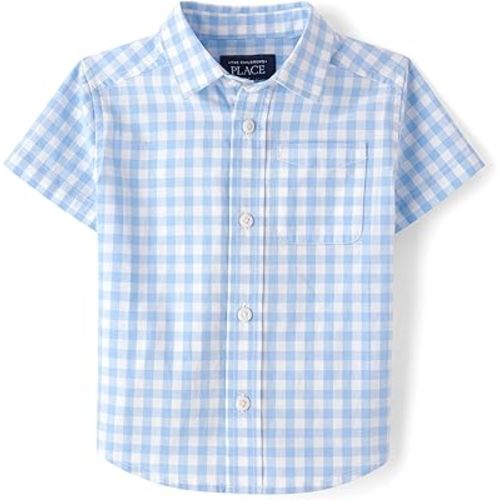 Amazon.com: The Children's Place,Baby Boys,and Toddler Poplin Short Sleeve Button Down Shirt,Easter Egg Mint,2 Years: Clothing, Shoes & Jewelry