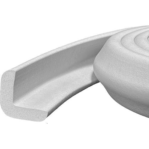 Kidkusion Baby Proof Edge Guards for Safety | Made in The USA | 6 Feet | Off White | Edge Protectors for Furniture, Tables, Fireplaces | Heavy Duty Tape Included