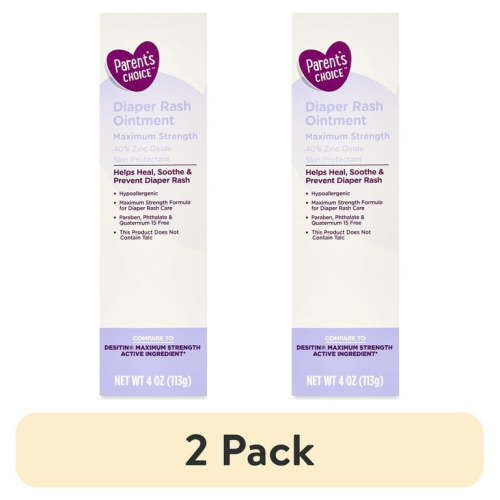 (2 pack) Parent's Choice Diaper Rash Ointment, 40% Zinc Oxide, 4oz