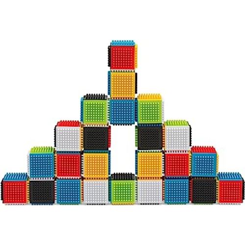 Infantino Press & Stay Sensory Blocks for Babies Age grade 6m+ , 24-Piece Set, Multicolor