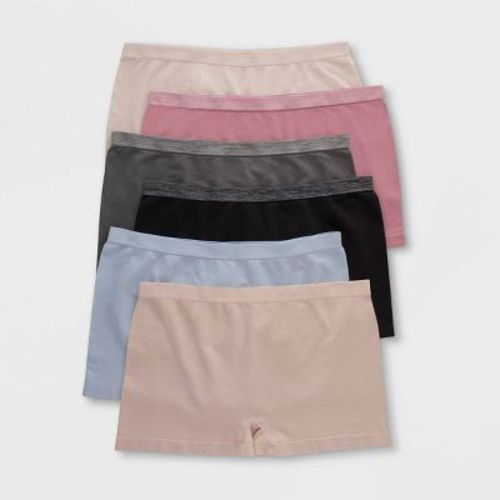 Hanes Women's 6pk Comfort Flex Fit Seamless Boy Shorts - Colors May Vary S: Lightweight Knit Underwear