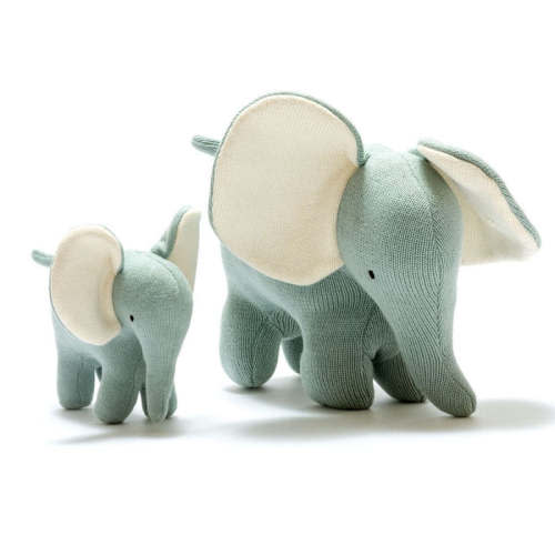 Knitted Organic Cotton Elephant Baby Scandi Toy