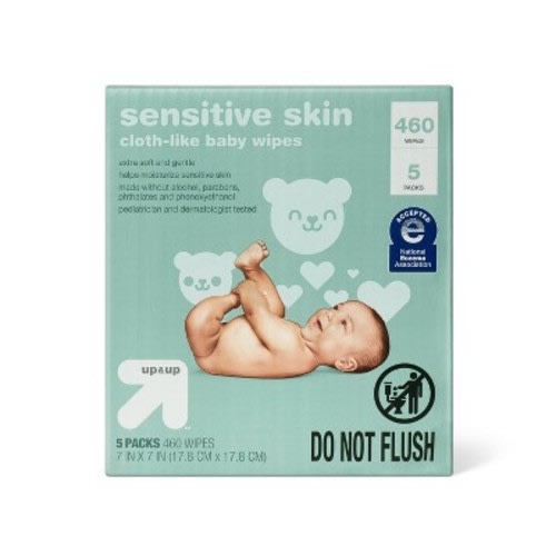 Sensitive Skin Baby Wipes with Moisturizing Lotion - up & up™ (Select Count)