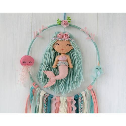 Dreamcatcher mermaid fairy mythical Mobile Baby Child Children&#39;s room decor Gift Birthday Birth Baptism Christmas handmade gift