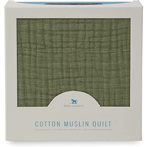 Little Unicorn – Fern Cotton Muslin Quilt Blanket | 100% Cotton | Super Soft | Babies and Toddlers | Large 47” x 47” | Machine Washable