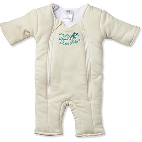 Baby Merlin's Magic Sleepsuit Transition Product - 3-6 Months Swaddle Transition Sleepsuit - Soft Cotton Material with Double Zipper for Easy Diaper Changes - Promotes Safe Sleep for Babies - Blue